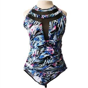 NWOT Tropical Print One Piece Swimsuit